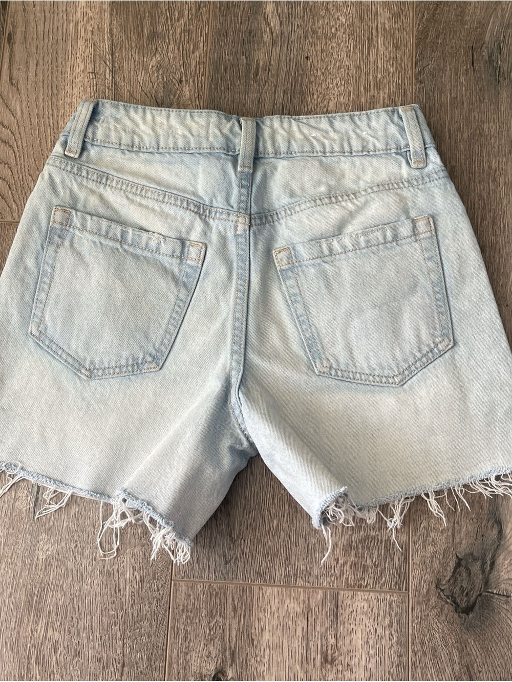Garage Light Blue Distressed Denim Shorts - Picture 6 of 8